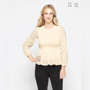 Marine Layer Gabrielle Smocked Peplum Top NWT!